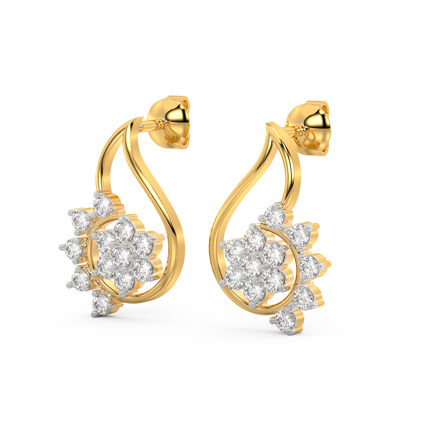 Diamond Earring for her in Yellow Gold DER23351