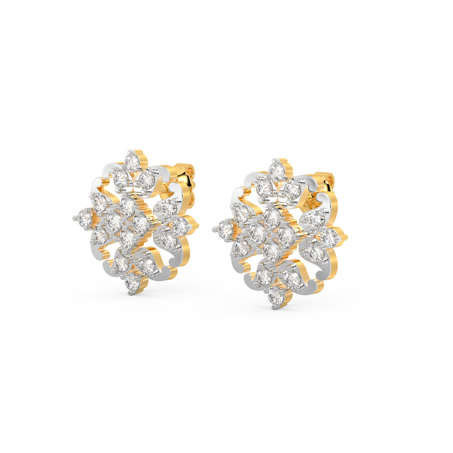 Diamond Earring for her in Yellow Gold DER23352