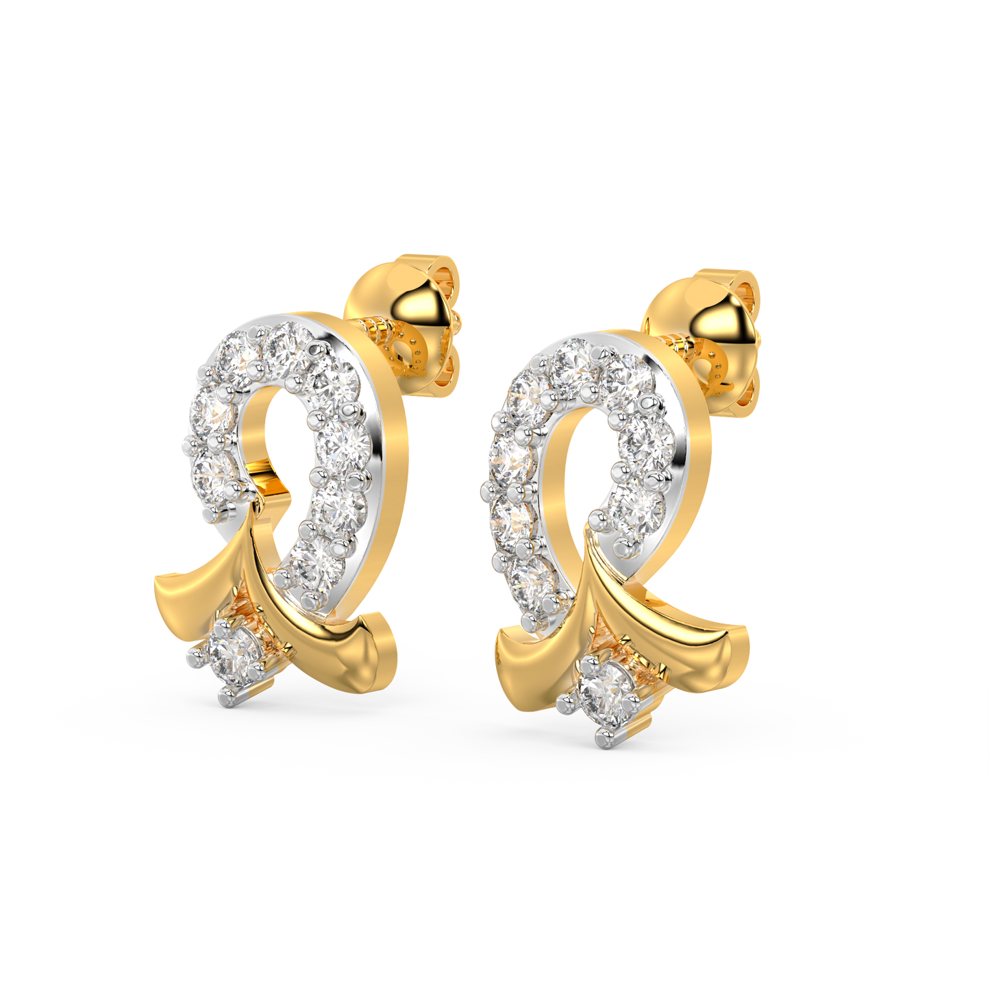 Diamond Earring for her in Yellow Gold DER23355