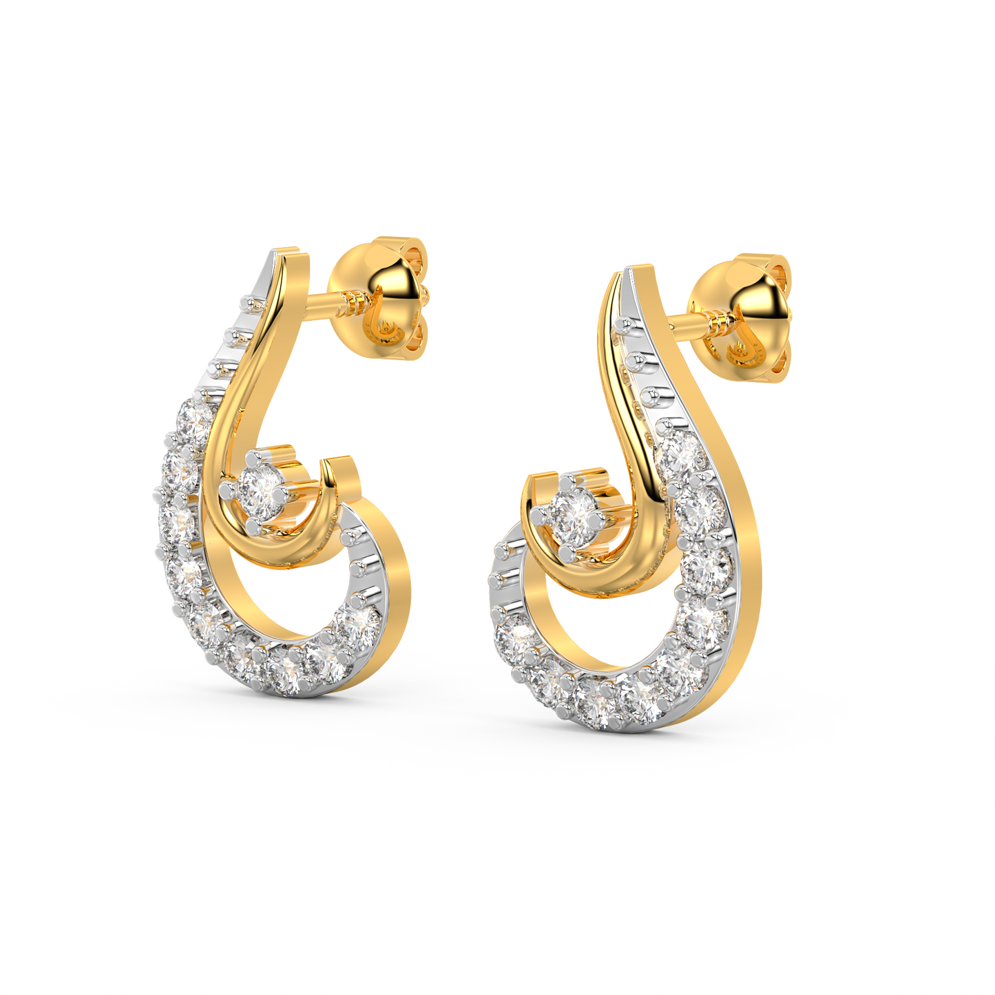 Diamond Earring for her in Yellow Gold DER23356