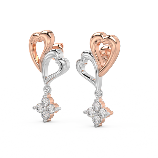 Diamond Earring for her in Rose & White Gold DER23361