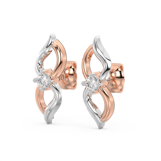 Diamond Earring for her in Rose & White Gold DER23362