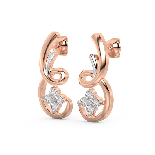 Diamond Earring for her in Rose & White Gold DER23363