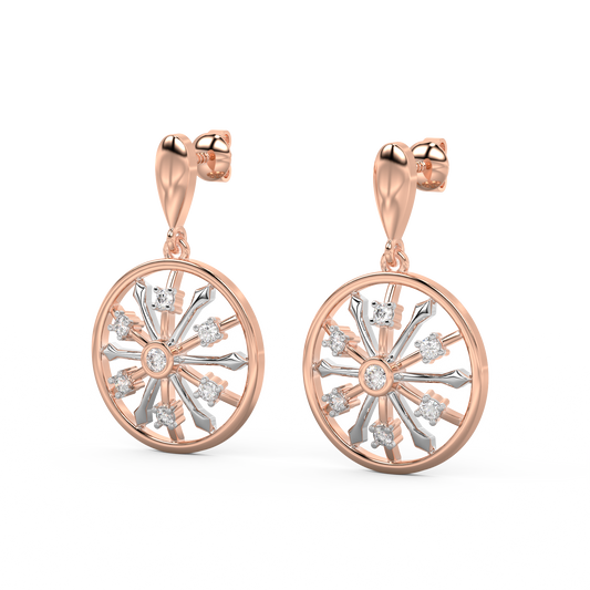 Diamond Earring for her in Rose & White Gold DER23371