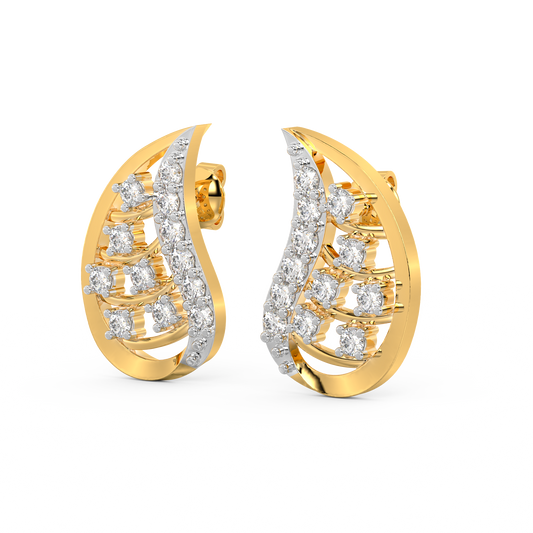 Diamond Earring for her in Yellow Gold DER23376