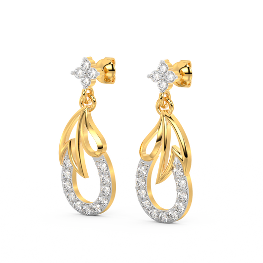 Diamond Earring for her in Rose & White Gold DER23377