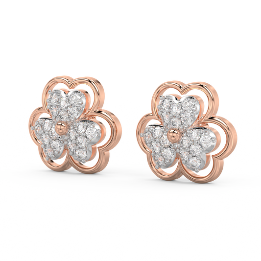 Diamond Earring for her in Rose & White Gold DER23379