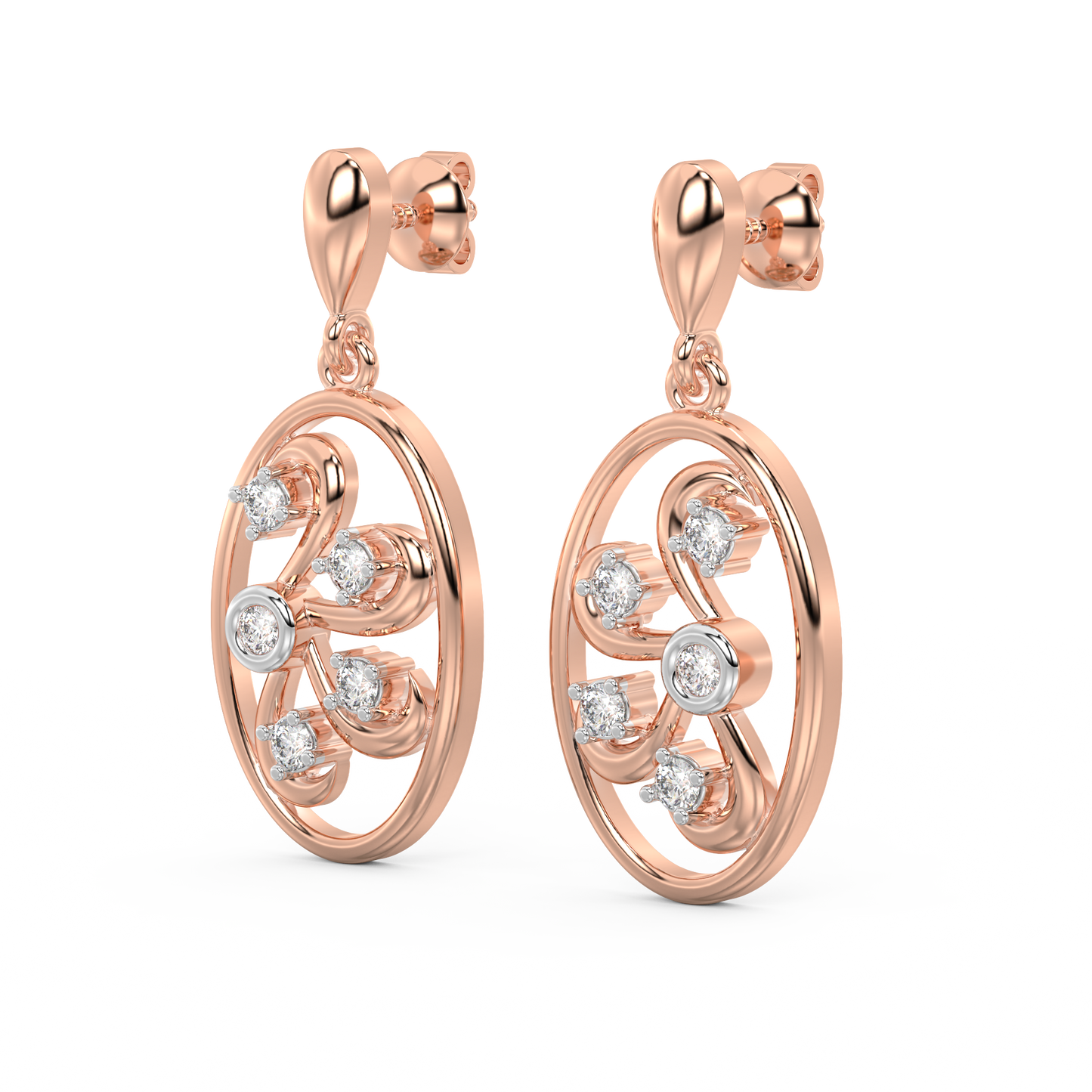 Diamond Earring for her in Rose Gold DER23384