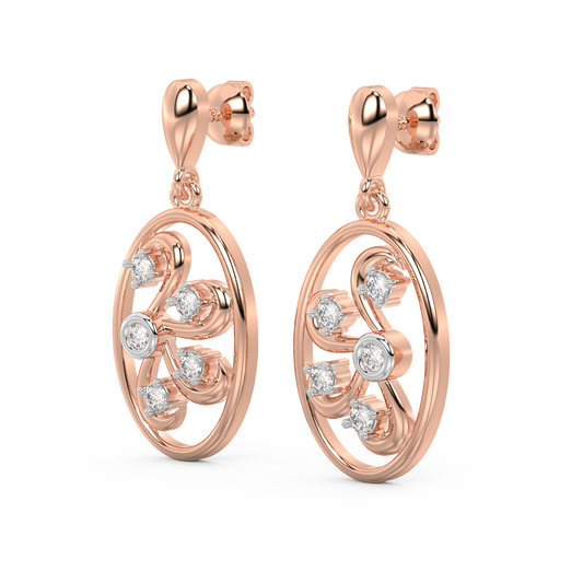 Diamond Earring for her in Rose Gold DER23384