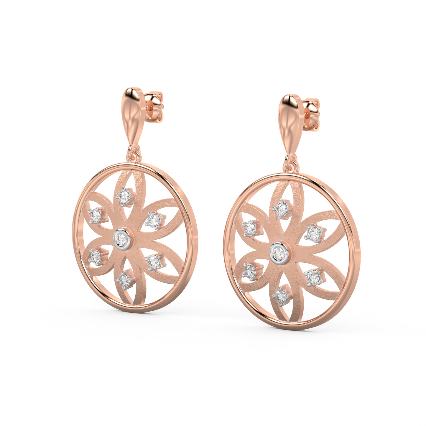 Diamond Earring for her in Rose Gold DER23389