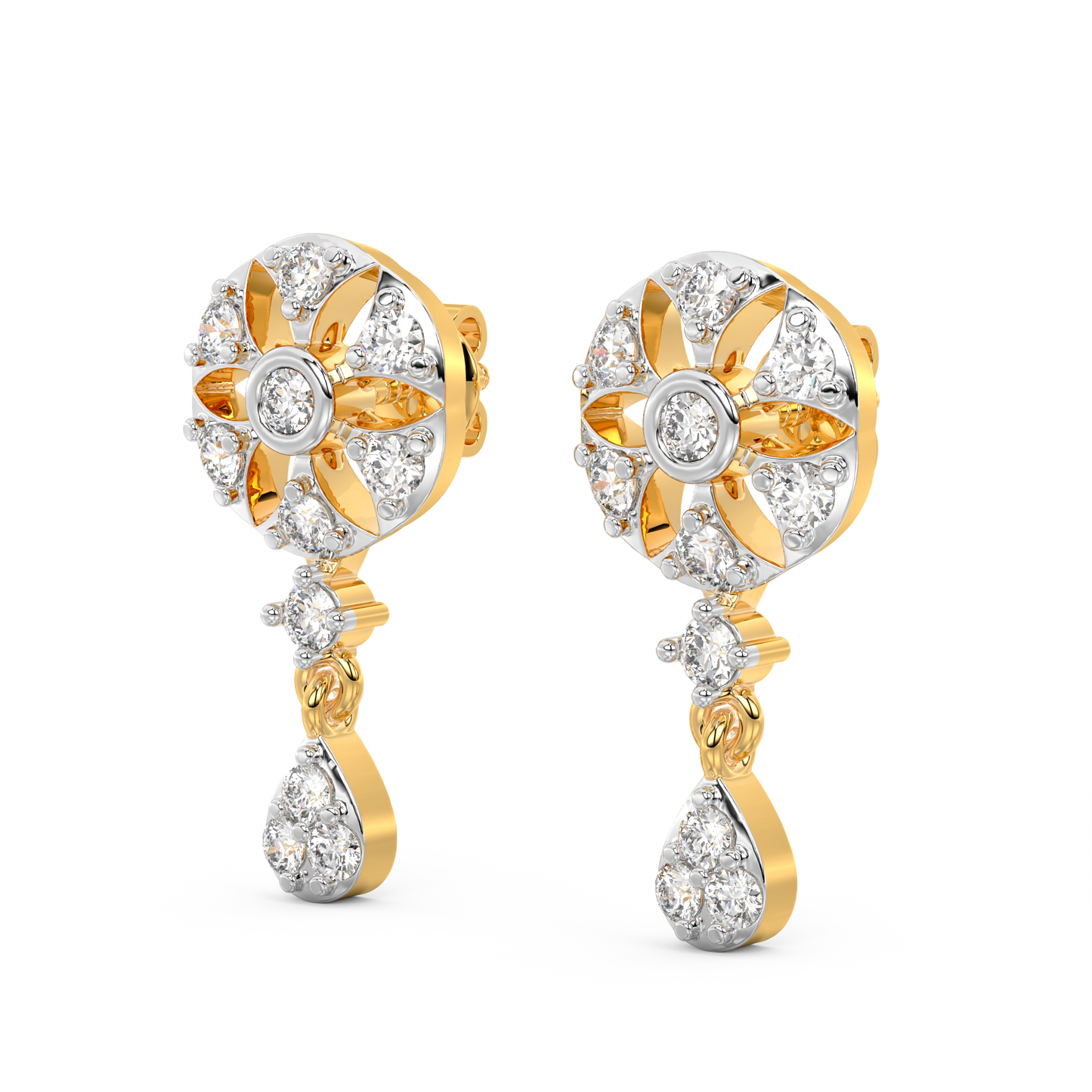 Diamond Earring for her in Yellow Gold DER23391