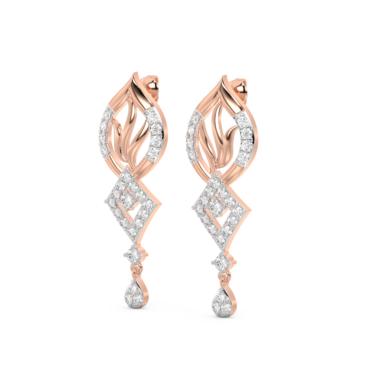 Diamond Earring for her in Rose Gold DER23406