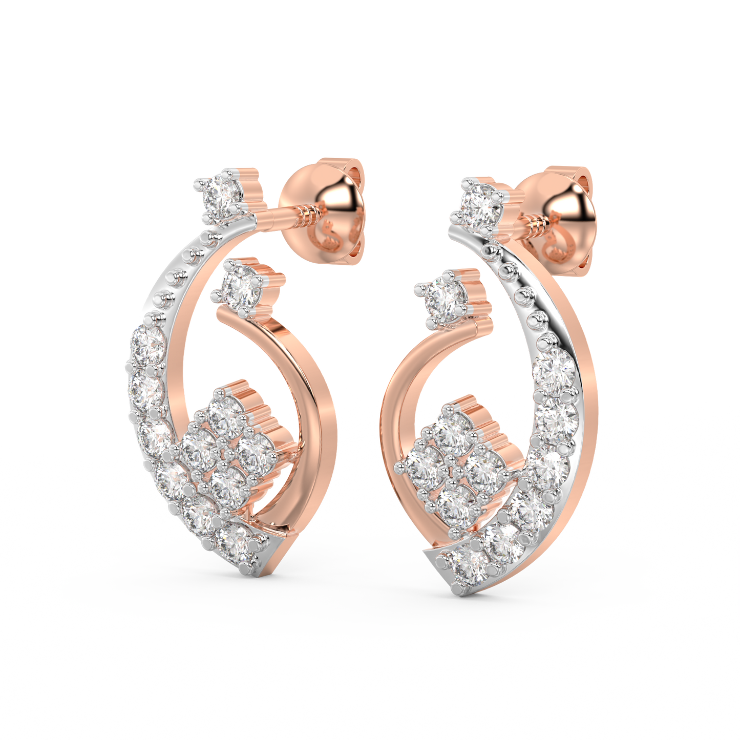 Diamond Earring for her in Rose Gold DER23419