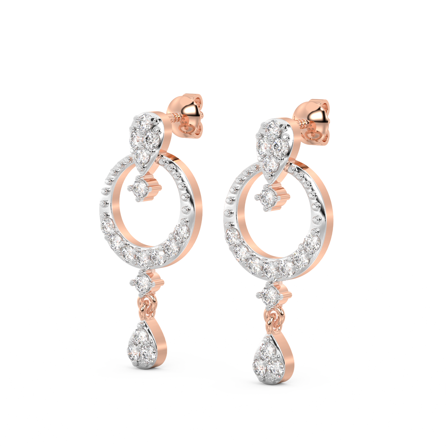 Diamond Earring for her in Rose Gold DER23421