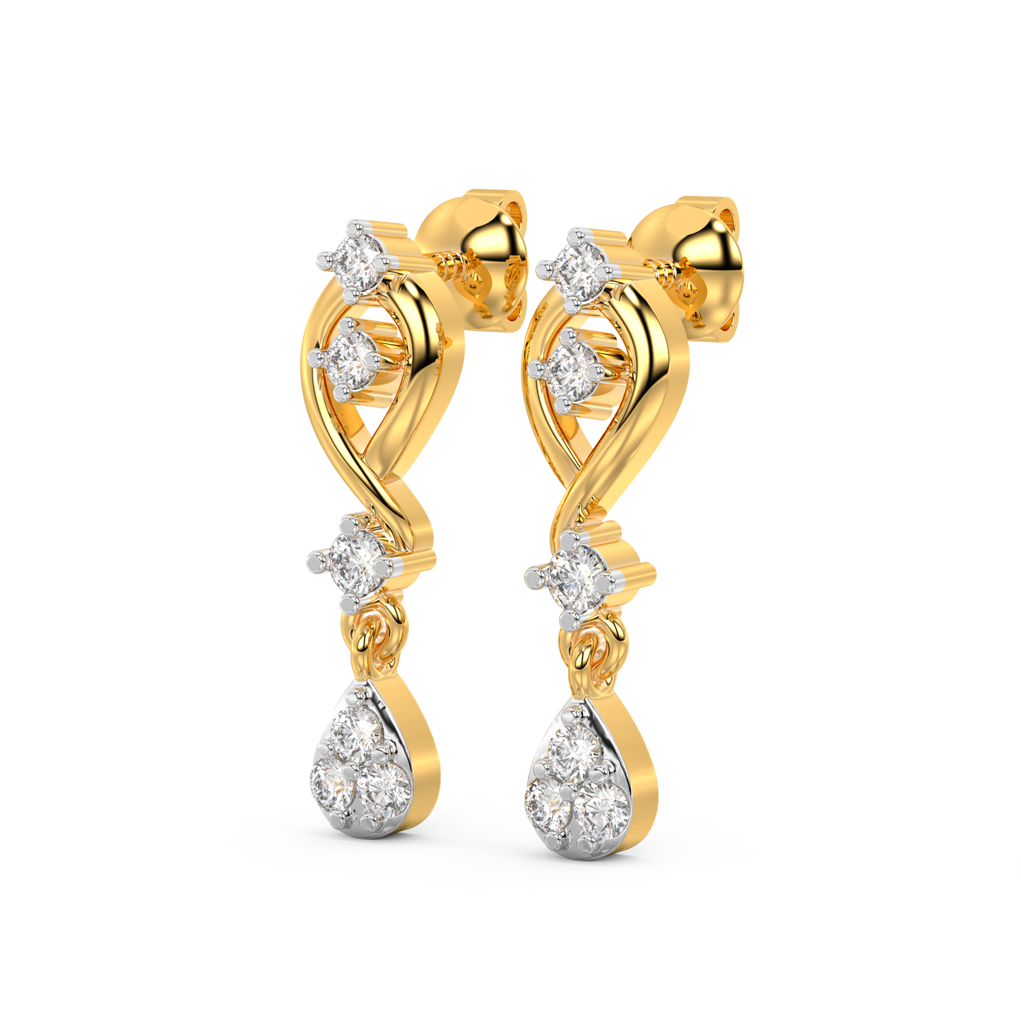 Diamond Earring for her in Yellow Gold DER23423