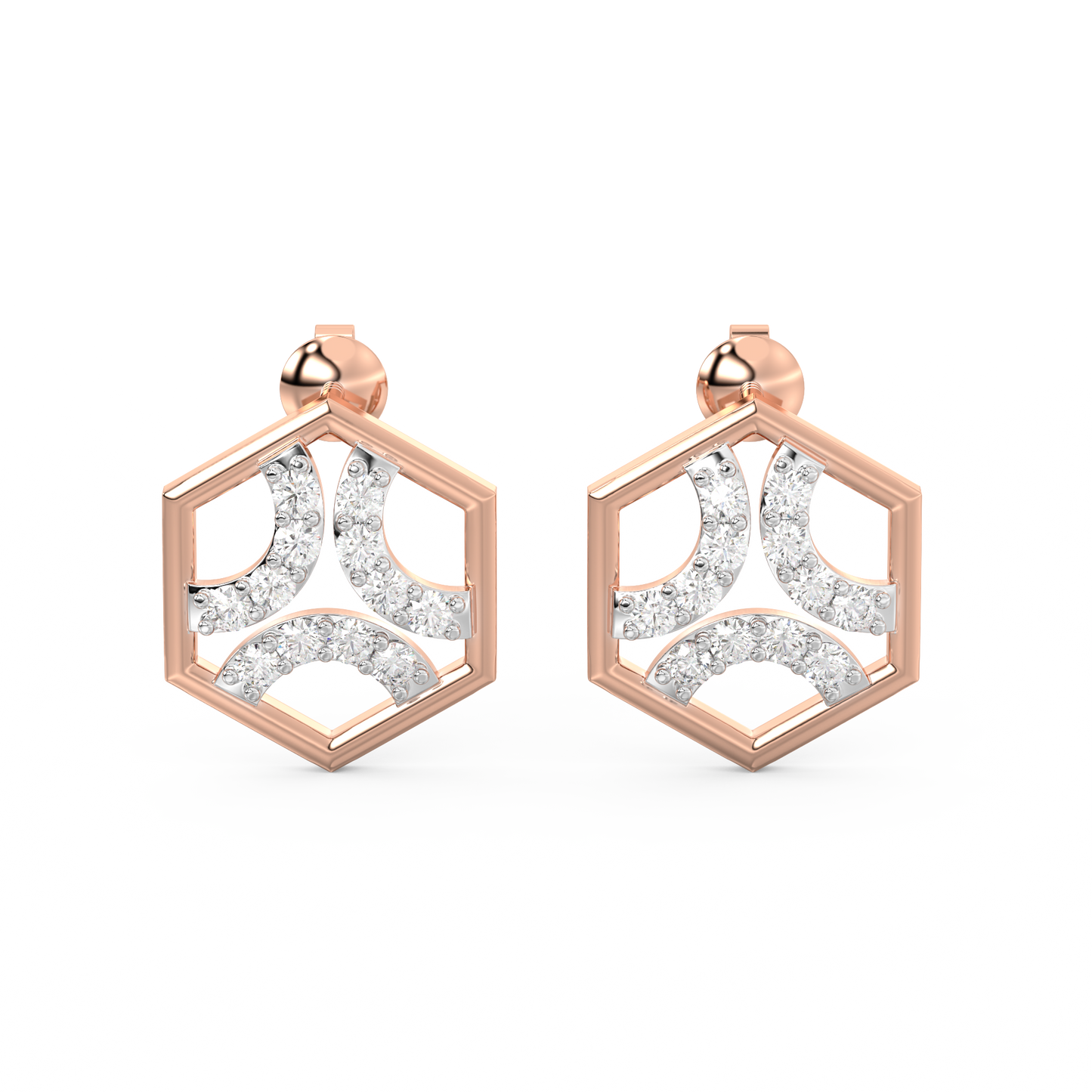 Diamond Earring for her in Rose Gold DER23433