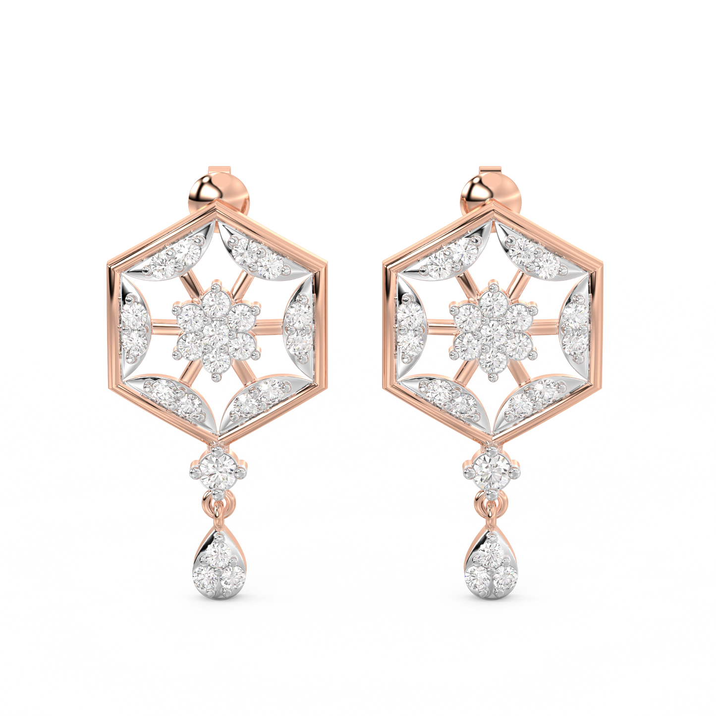 Diamond Earring for her in Rose Gold DER23436