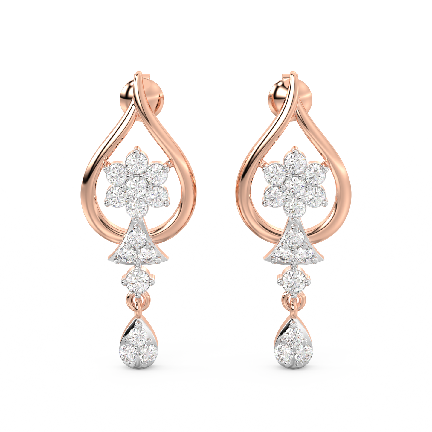 Diamond Earring for her in Rose Gold DER23438