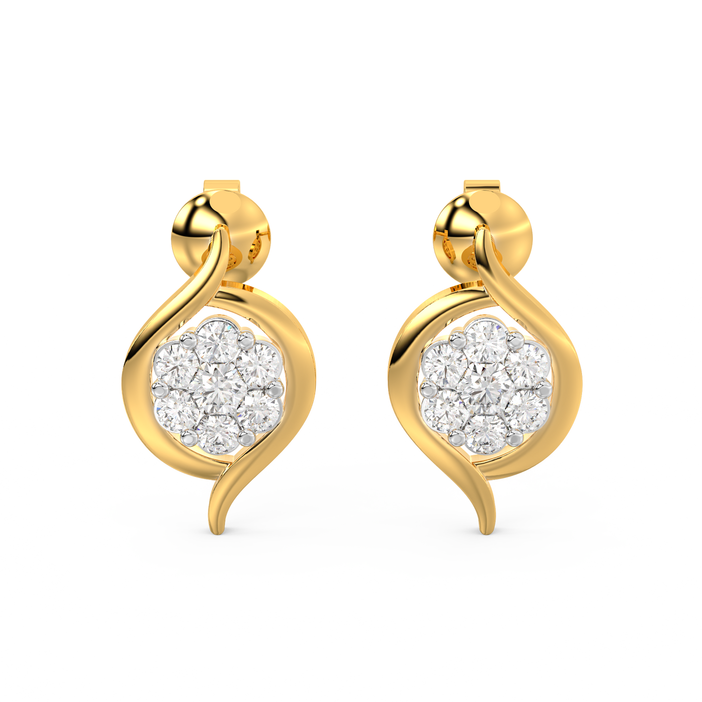 Diamond Earring for her in Yellow Gold DER23441