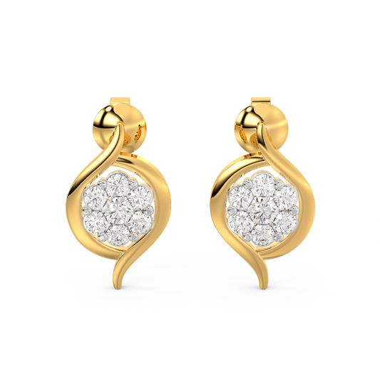 Diamond Earring for her in Yellow Gold DER23441