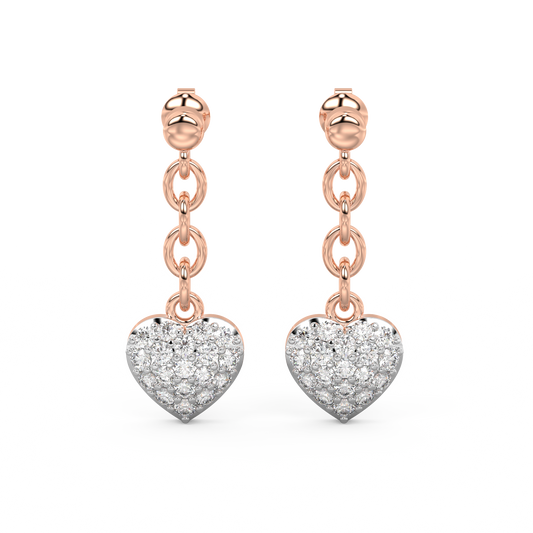 Diamond Earring for her in Rose Gold DER23445