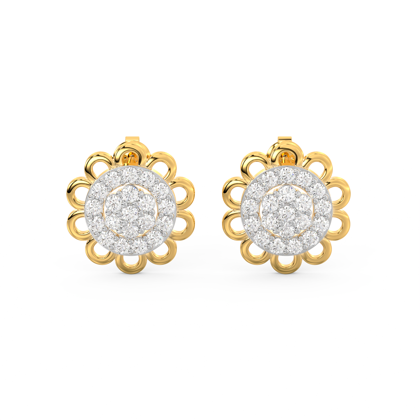 Diamond Earring for her in Yellow Gold DER23447