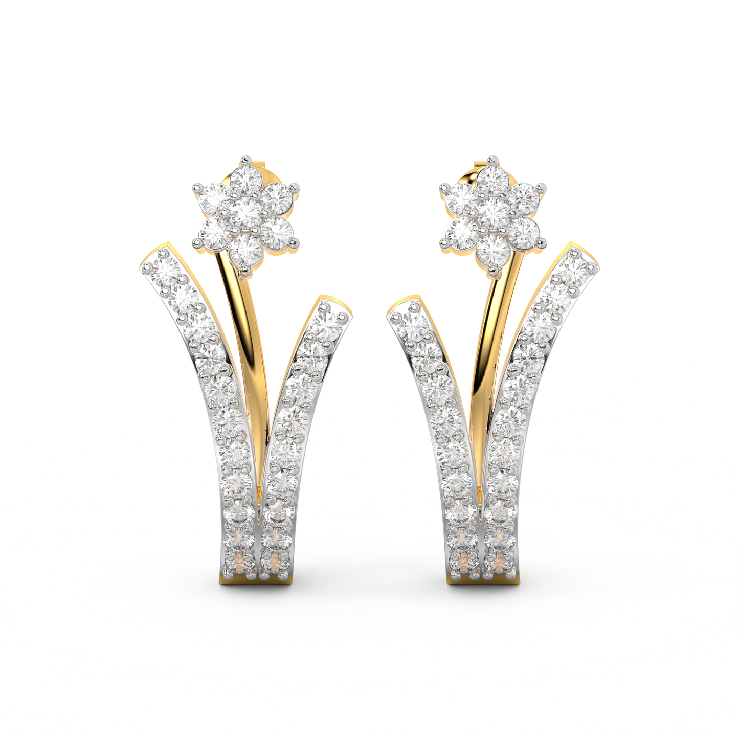 Diamond Earring for her in Yellow Gold DER23460