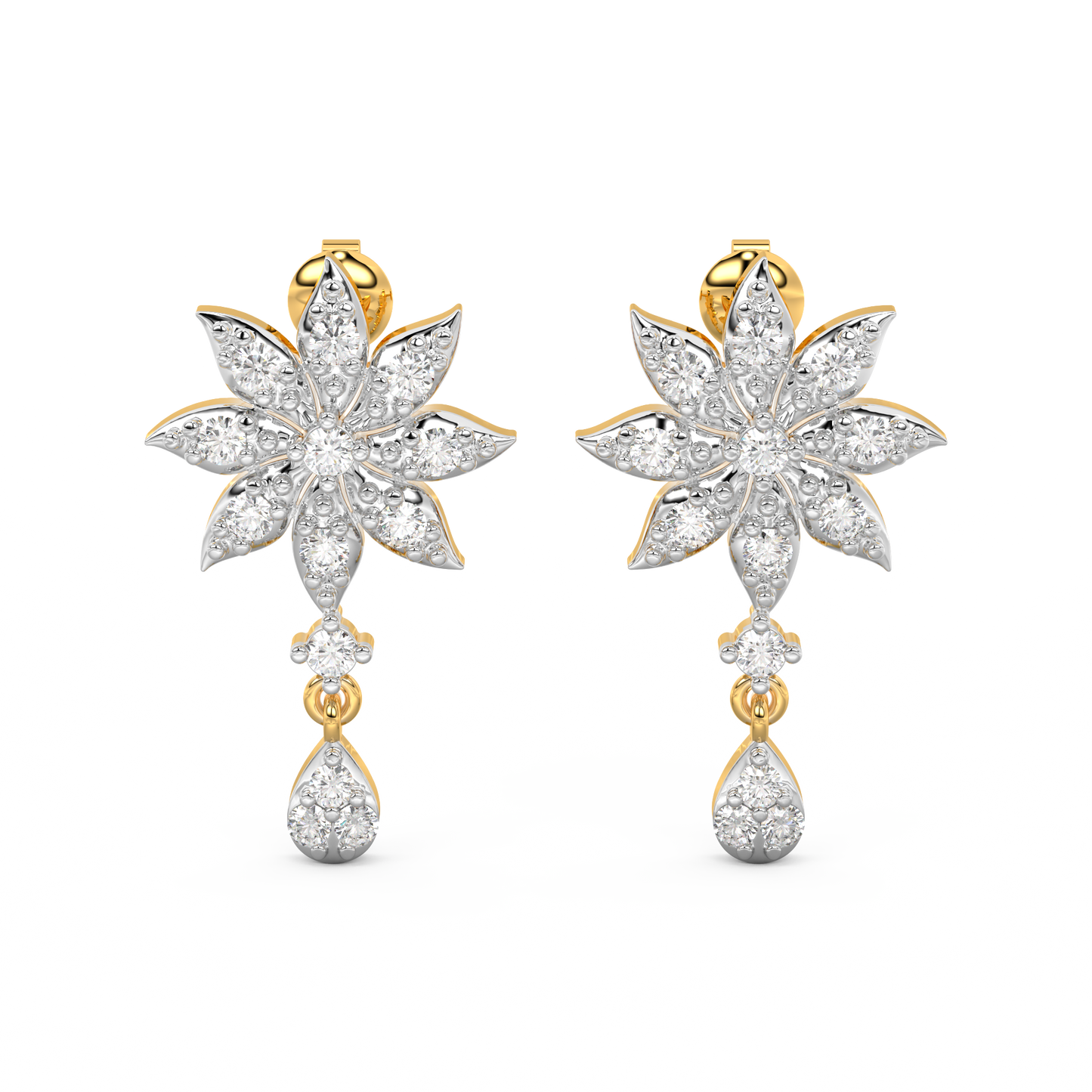 Diamond Earring for her in Yellow Gold DER23466