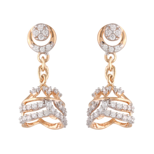 Diamond Earring for her in Yellow Gold DER23758