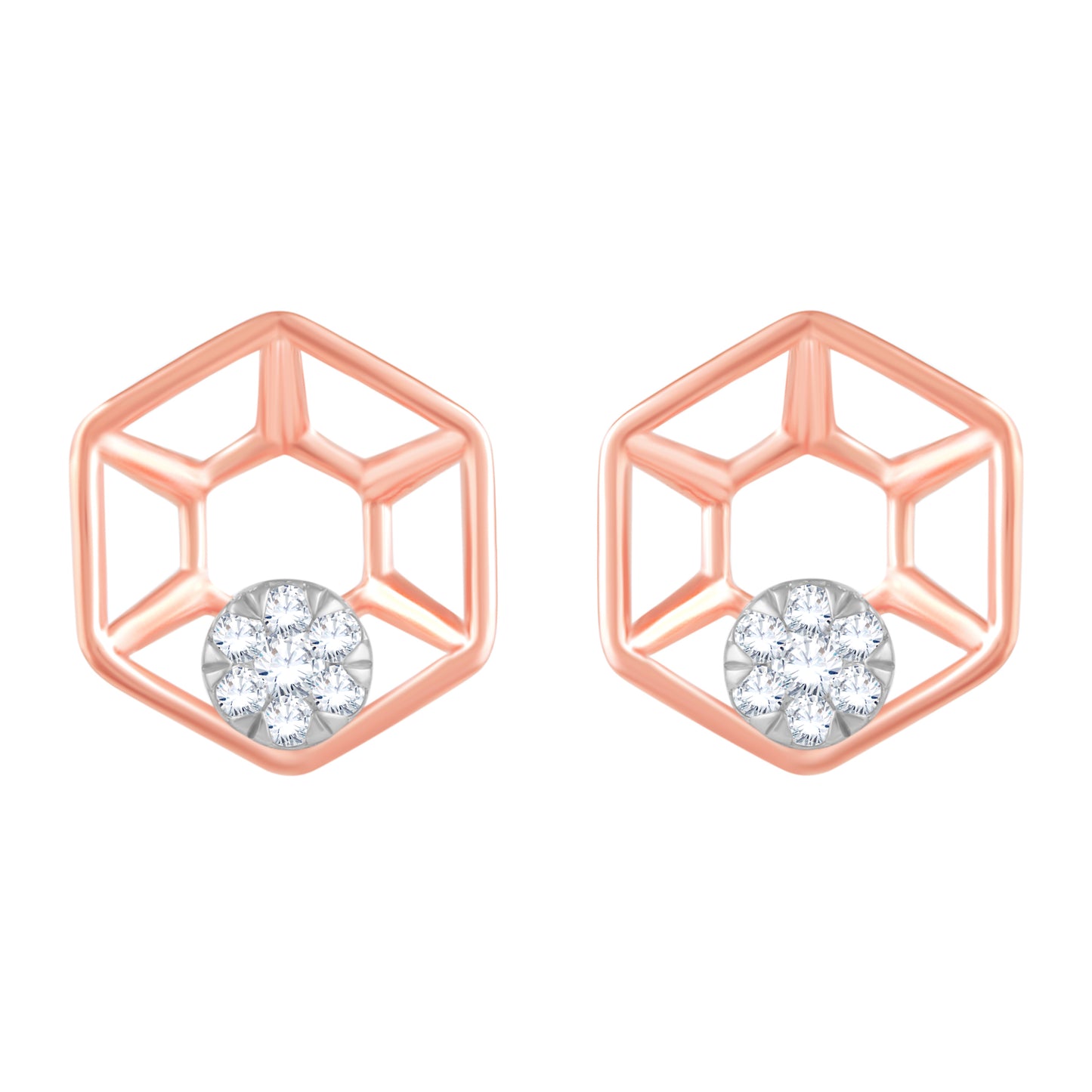 Diamond Earring for her in Rose Gold DER23774