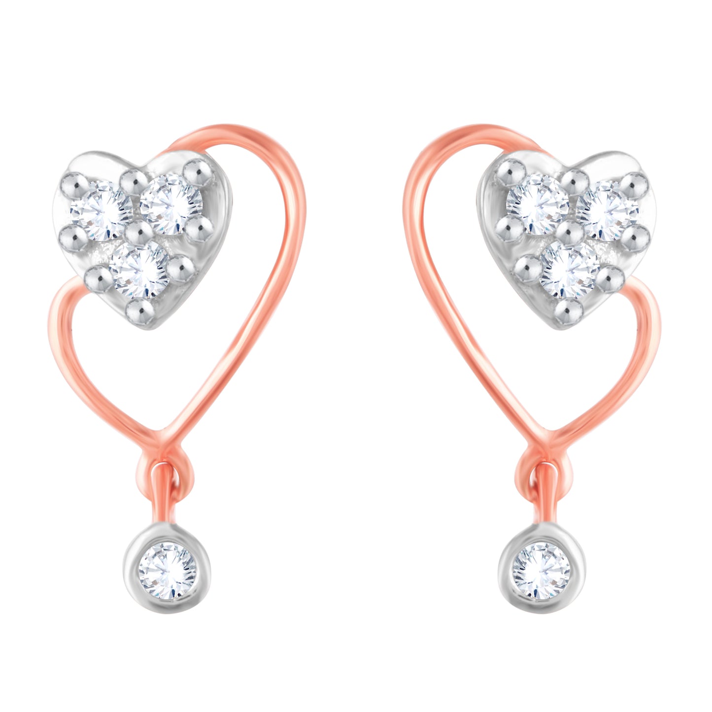 Diamond Earring for her in Rose Gold DER23812