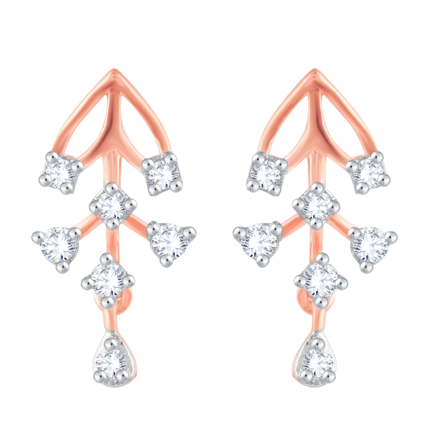 Diamond Earring for her in Rose Gold DER23814