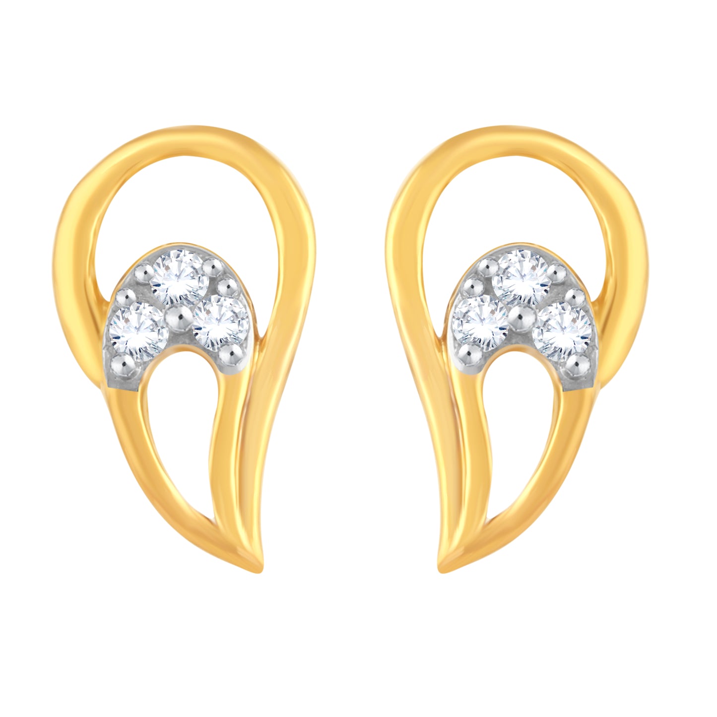 Diamond Earring for her in Yellow Gold DER23836