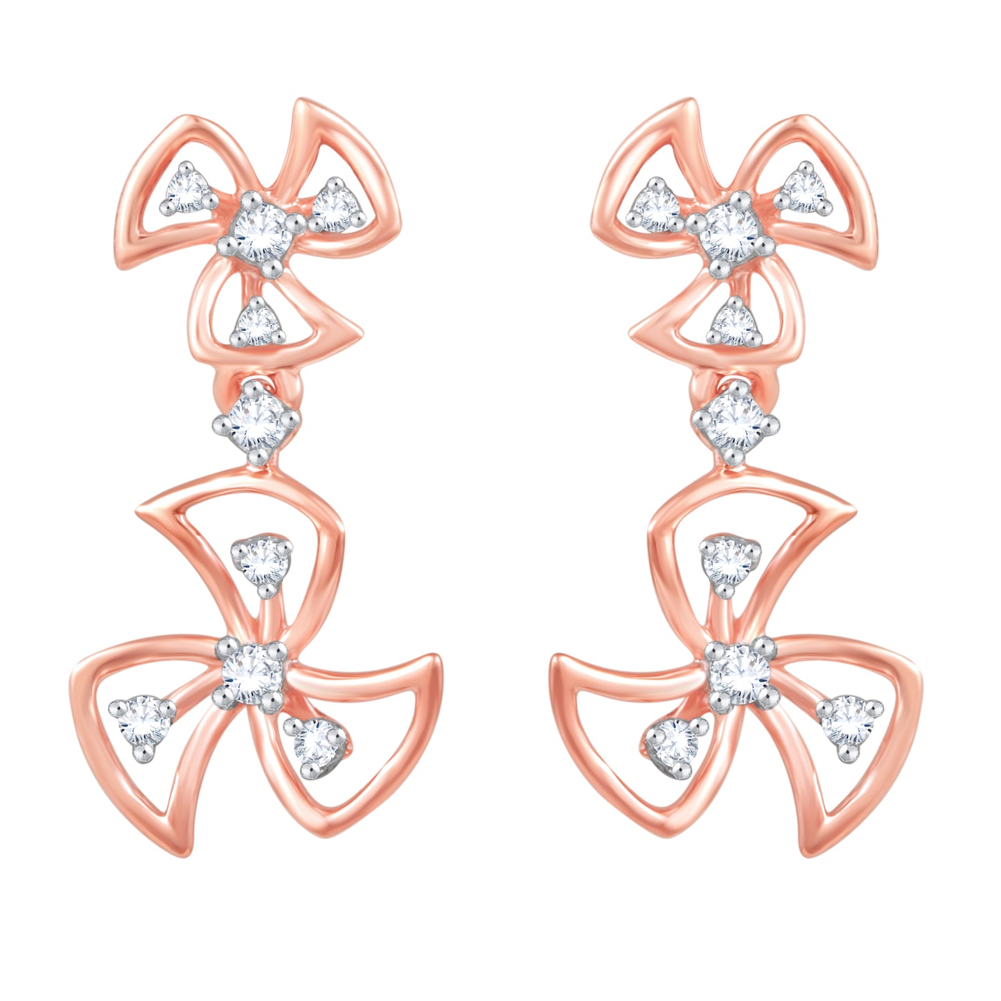 Diamond Earring for her in Rose Gold DER23849