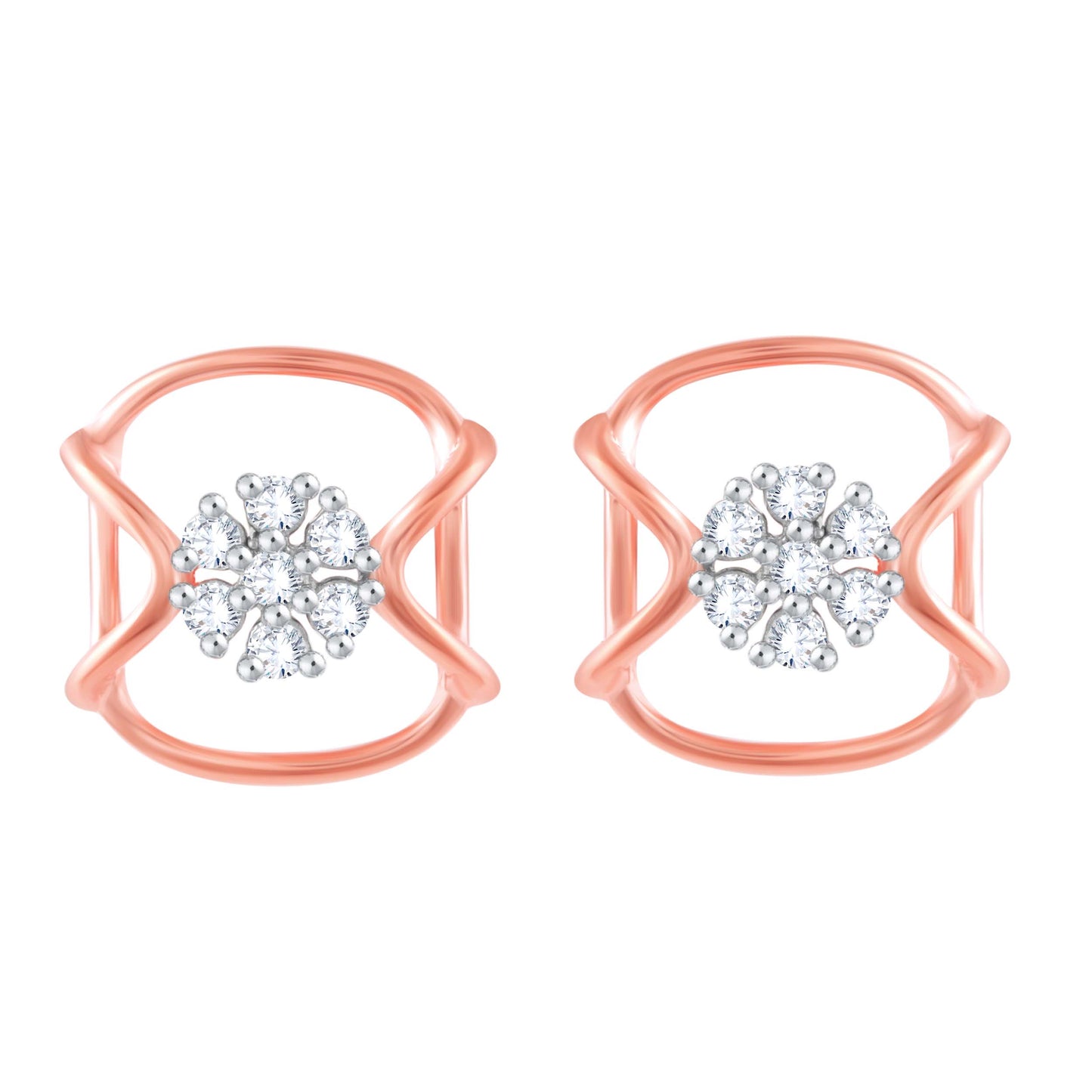 Diamond Earring for her in Rose Gold DER23875