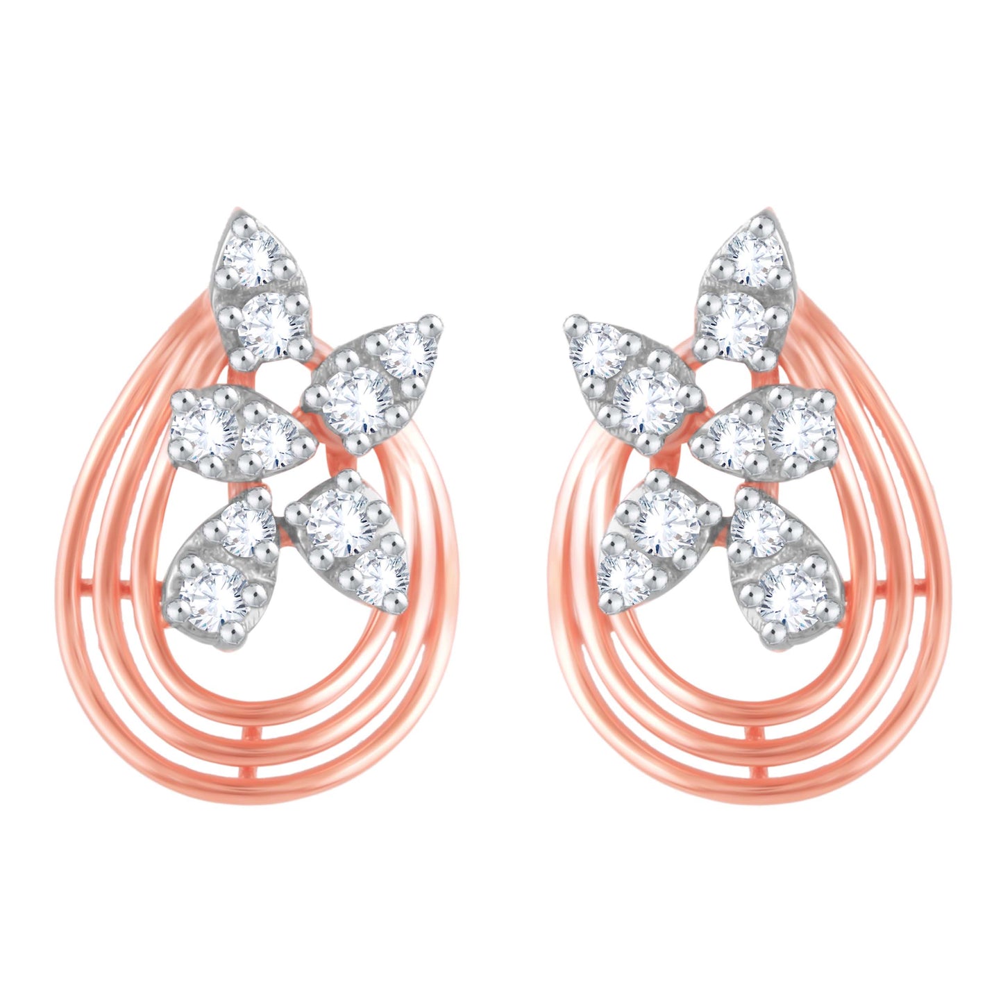 Diamond Earring for her in Rose Gold DER23945