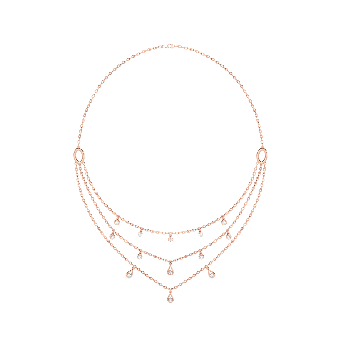 Alvira 3-Line Diamond Necklace