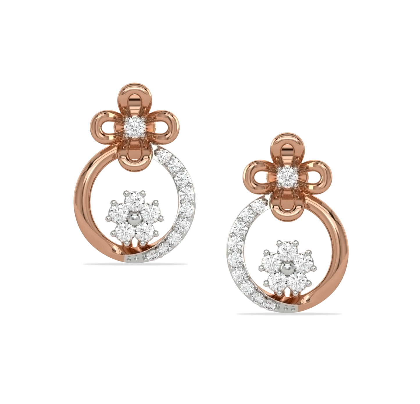 Francie Floral Diamond Stud Earrings