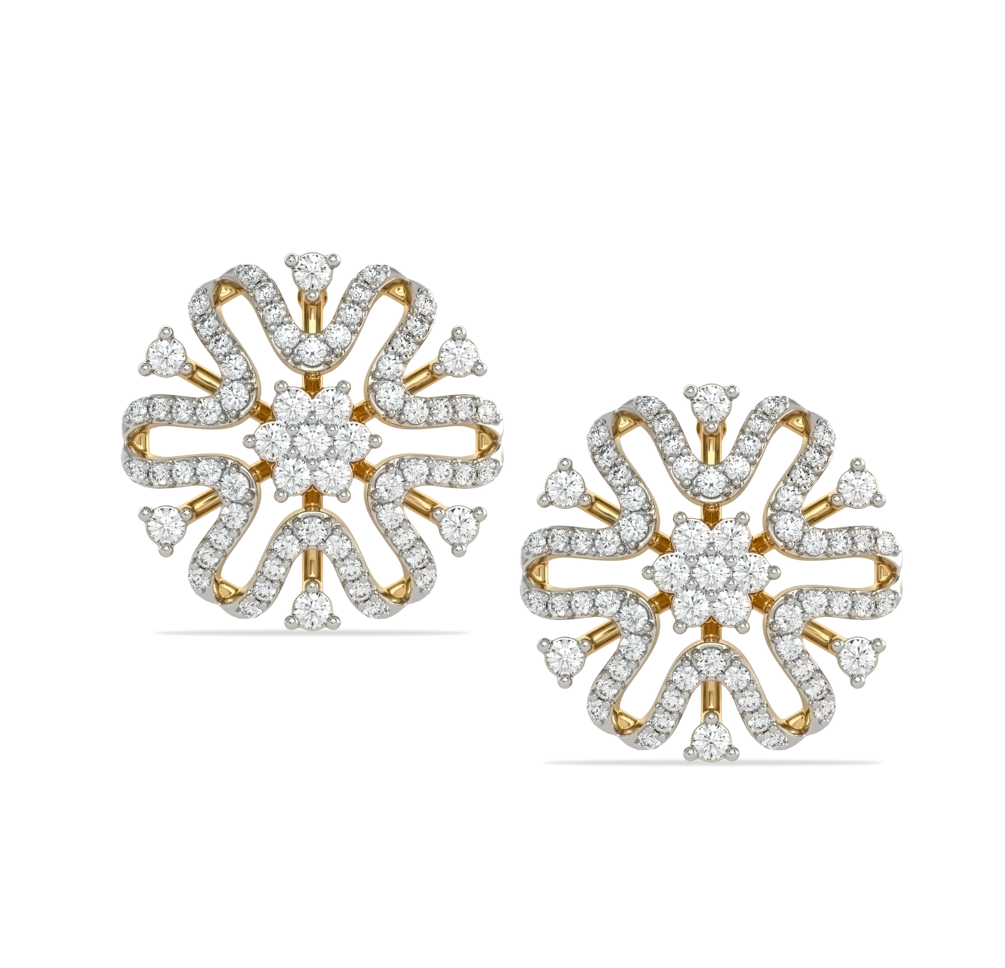 Holie Floral Diamond Stud Earrings