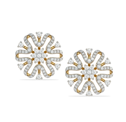 Holie Floral Diamond Stud Earrings