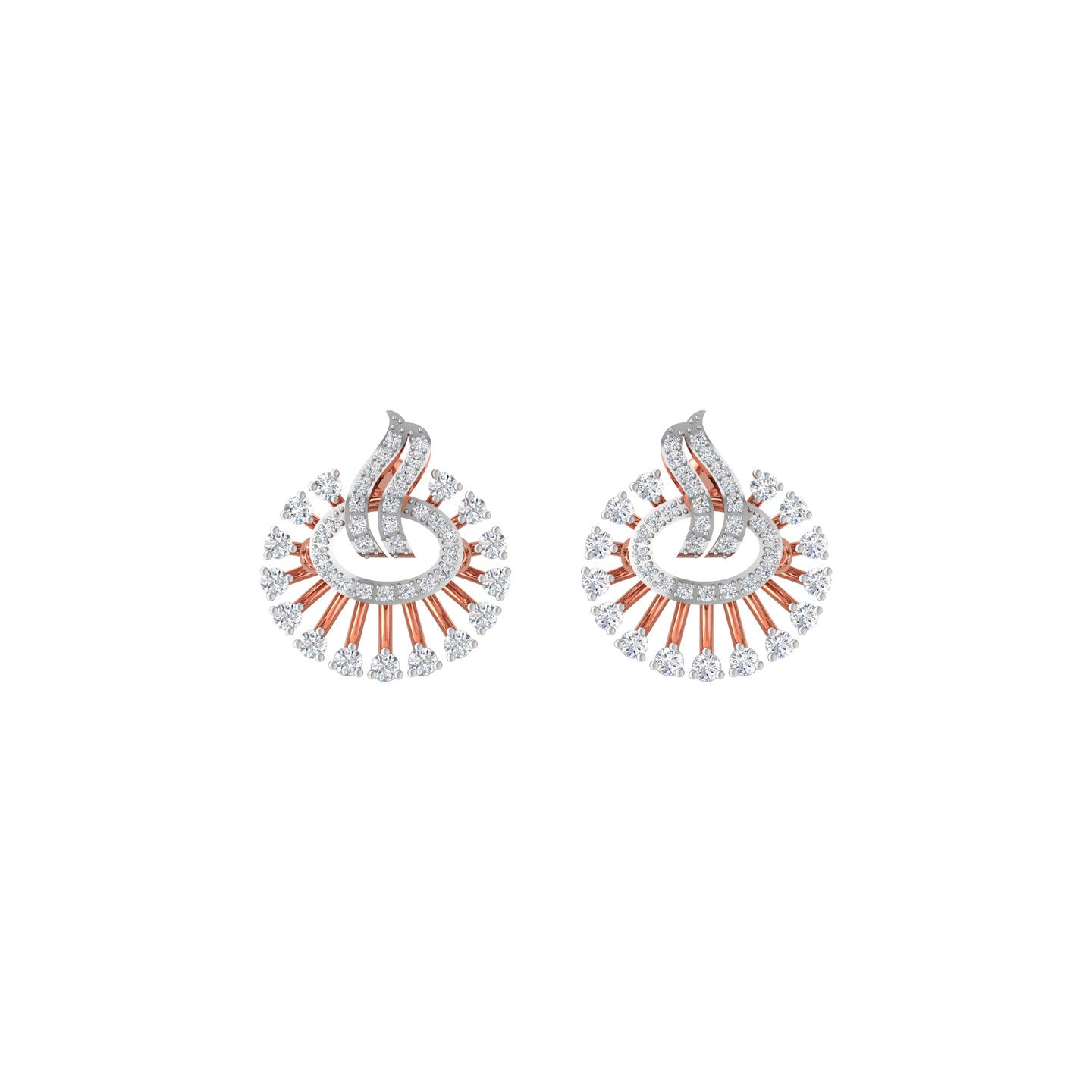 Nola Circle Diamond Stud Earrings