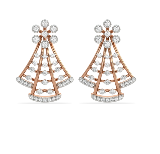 Misha Flower Diamond Stud Earrings