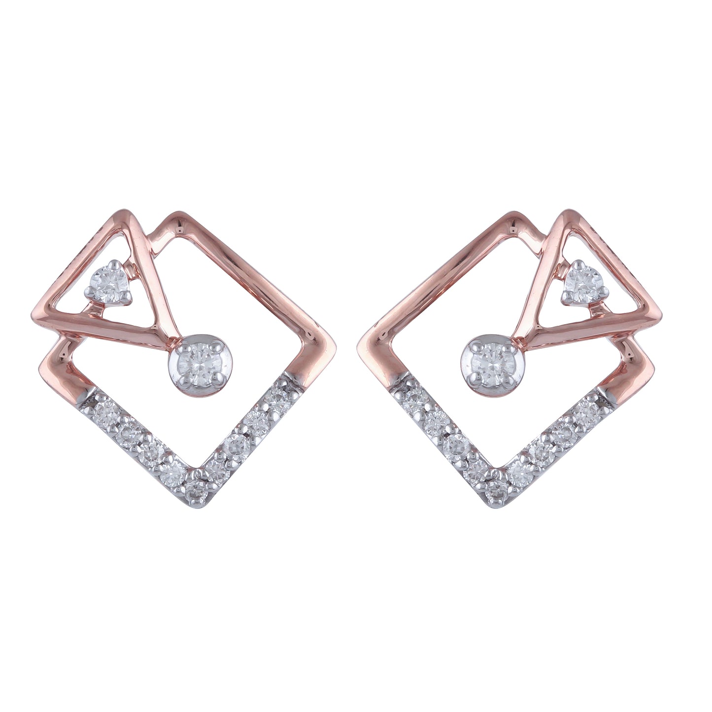 Diamond Earring for her in Rose Gold DPE23001