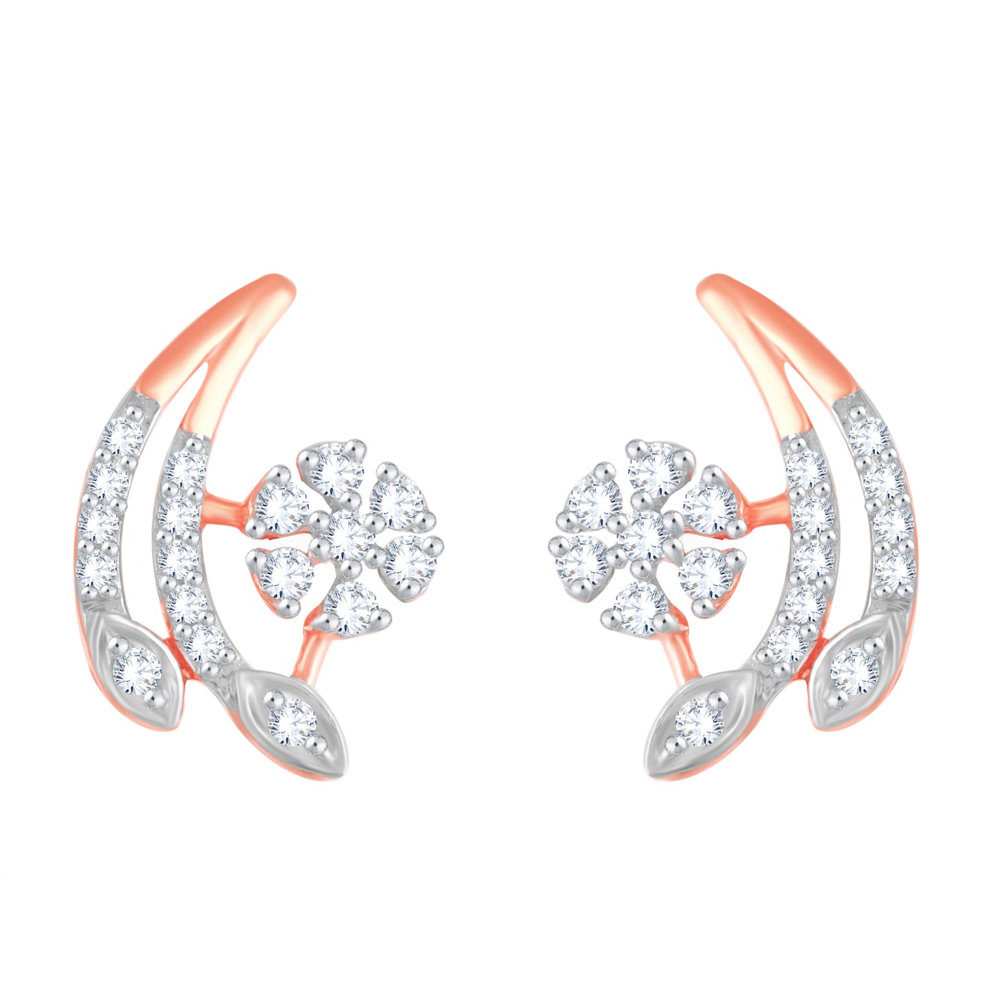 Diamond Earring for her in Rose Gold DPE23003