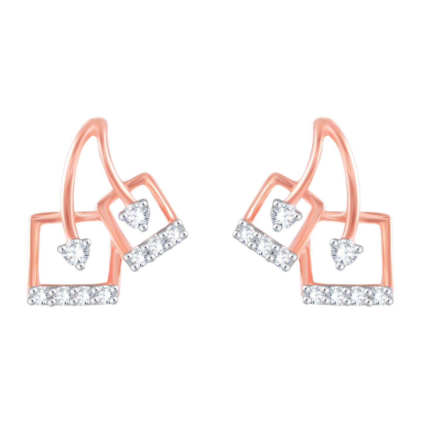 Diamond Earring for her in Rose Gold DPE23005