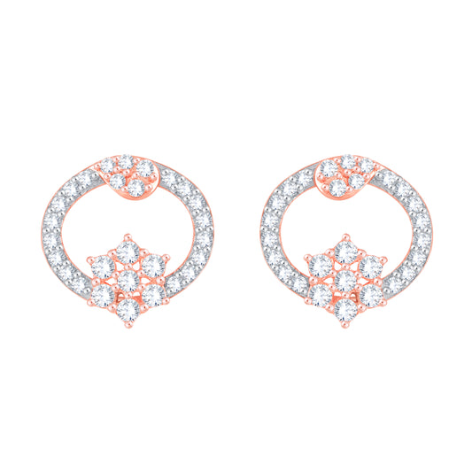 Diamond Earring for her in Rose Gold DPE23030