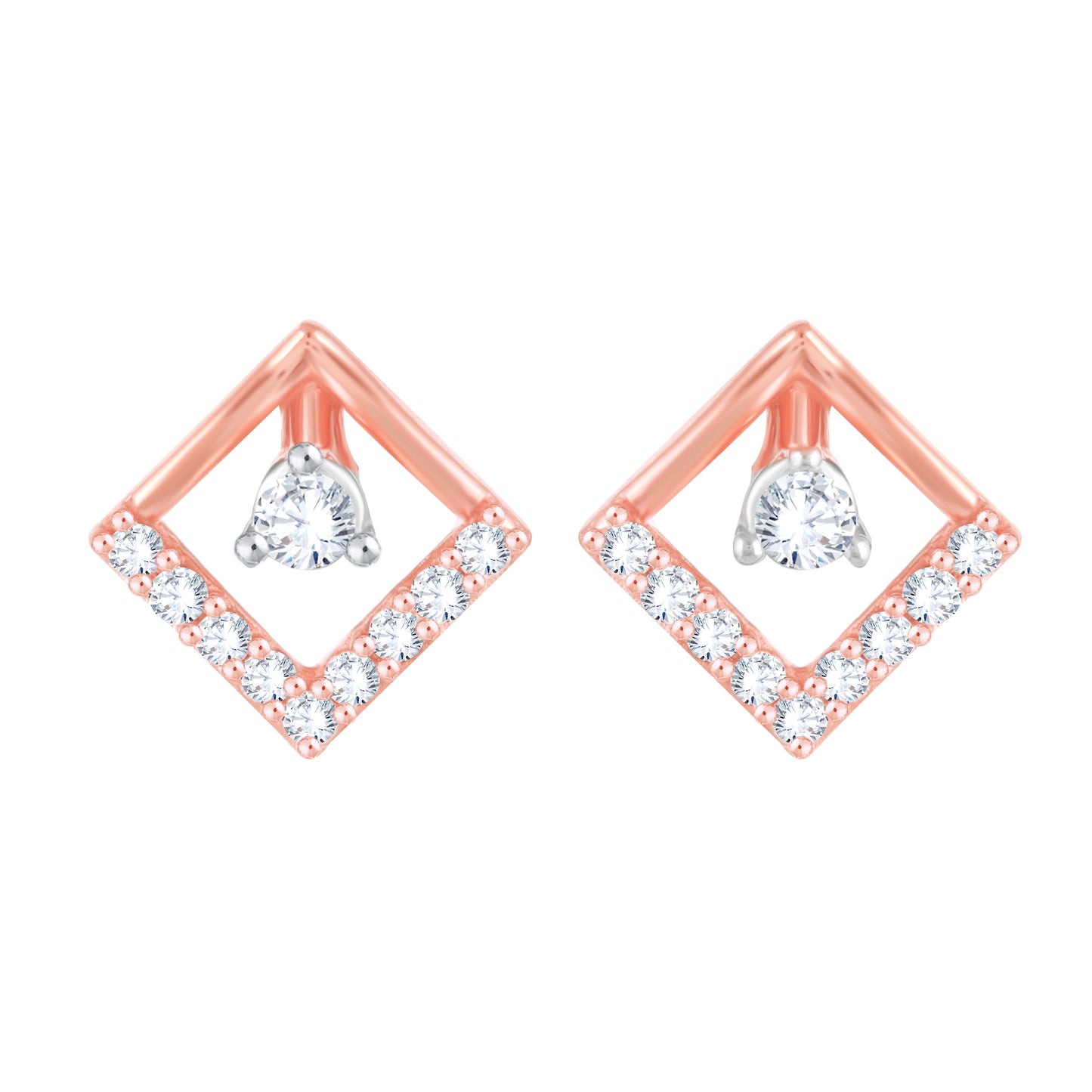 Diamond Earring for her in Rose Gold DPE23037