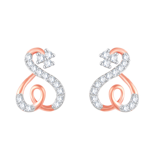 Diamond Earring for her in Rose Gold DPE23041