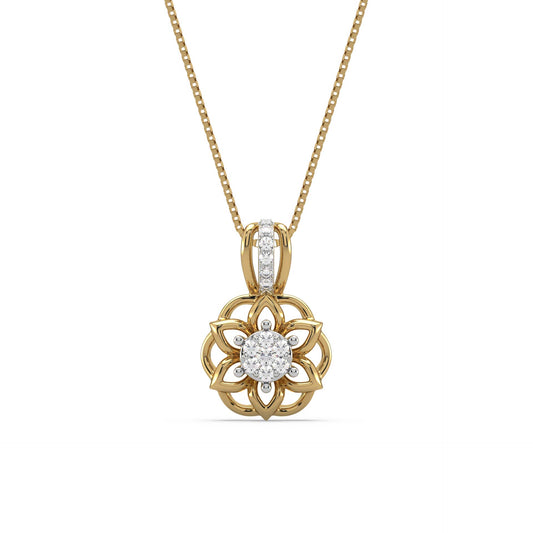 Fern Flower Diamond Pendant