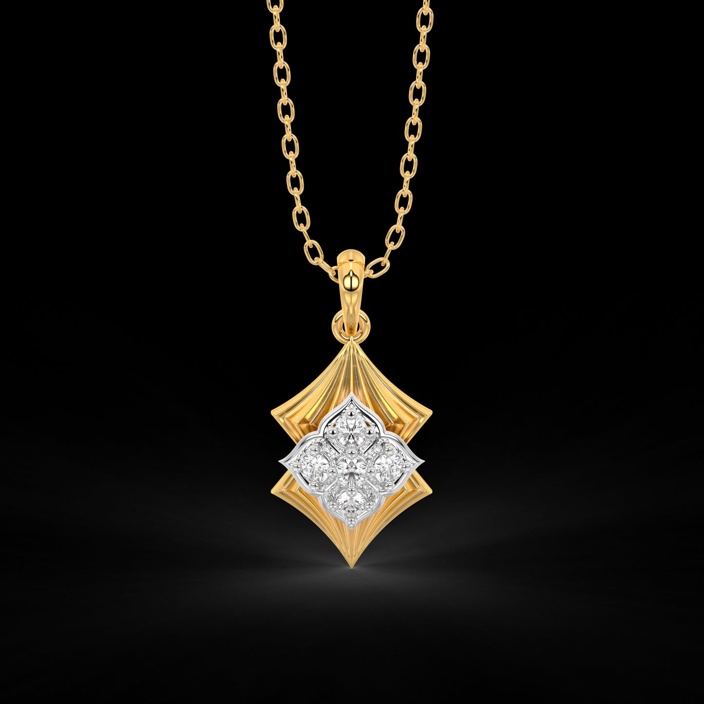 Diamond Pendant Set for her in Yellow & White Gold DPS22001